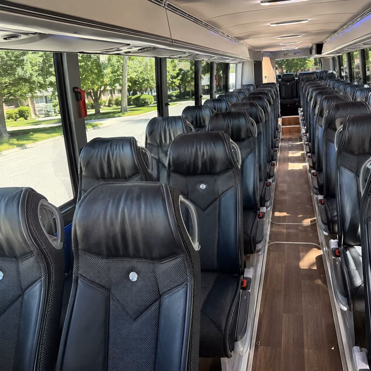 dearborn 40 passenger charter bus inside
